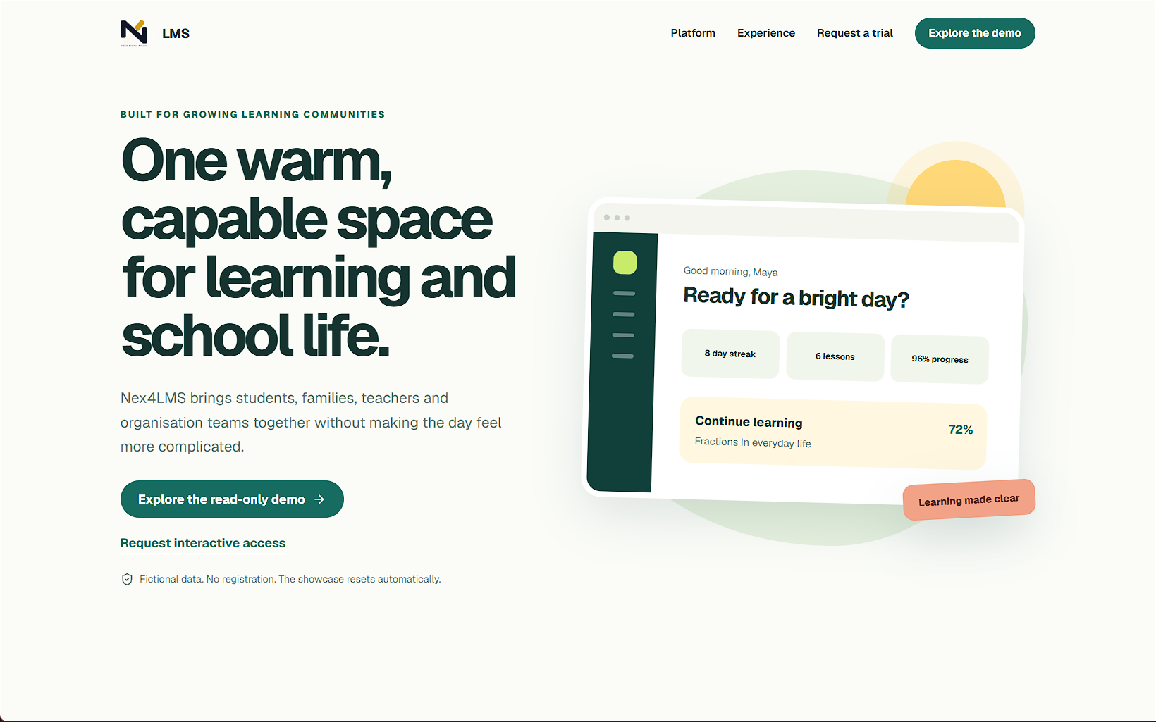 Preview of the NEX4 LMS platform